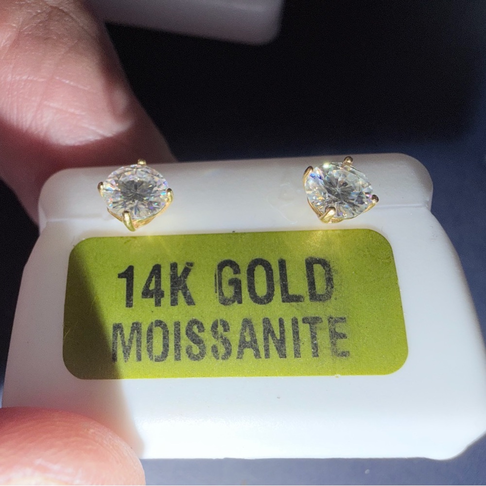 14K Gold Moissanite Earrings